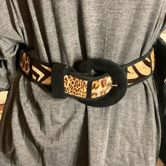 Vintage Cowhide Animal Print Belt main image 4